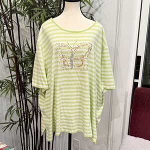 Lime Striped Butterfly Tee